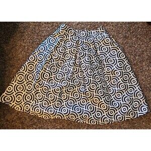 BANJUL Womens Black &White Swirl Skirt Size Med New